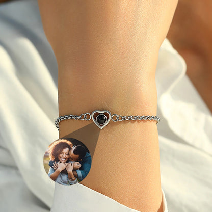 Personalized Photo Proyection Bracelet For Women Men Couple Gift  To Bond Love Jewelry