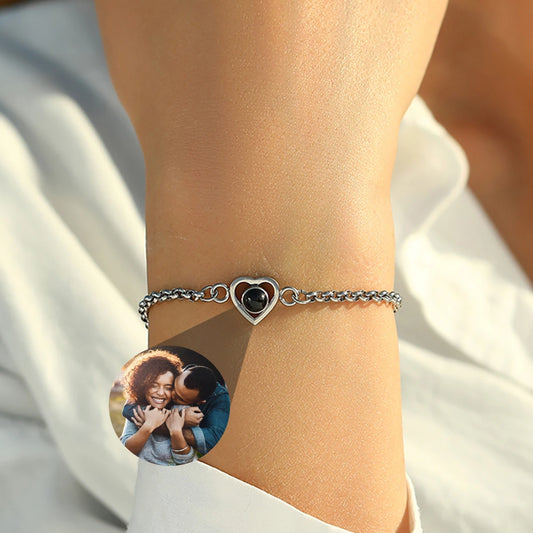 Personalized Photo Proyection Bracelet For Women Men Couple Gift  To Bond Love Jewelry
