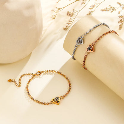 Personalized Photo Proyection Bracelet For Women Men Couple Gift  To Bond Love Jewelry